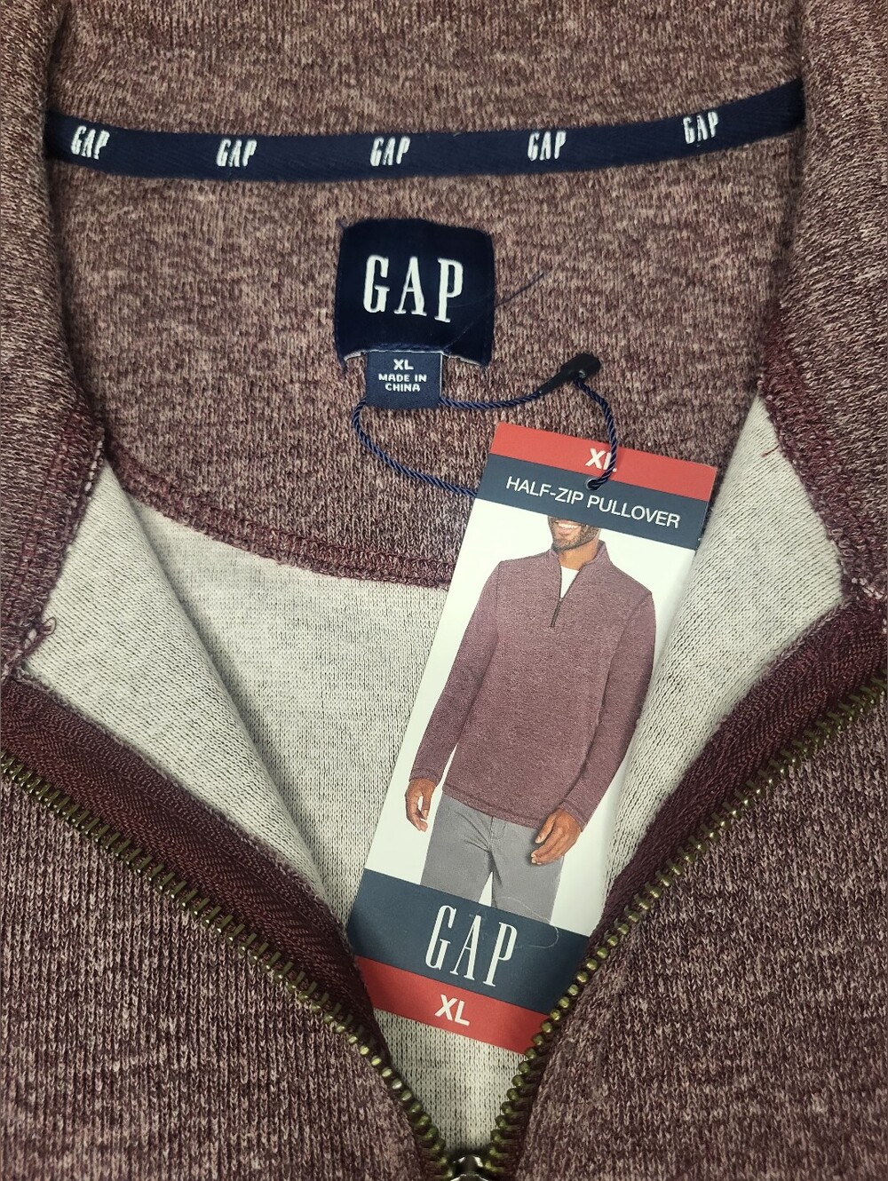 ✨️NEW Gap Mens 3/4 Zip Sweater XL